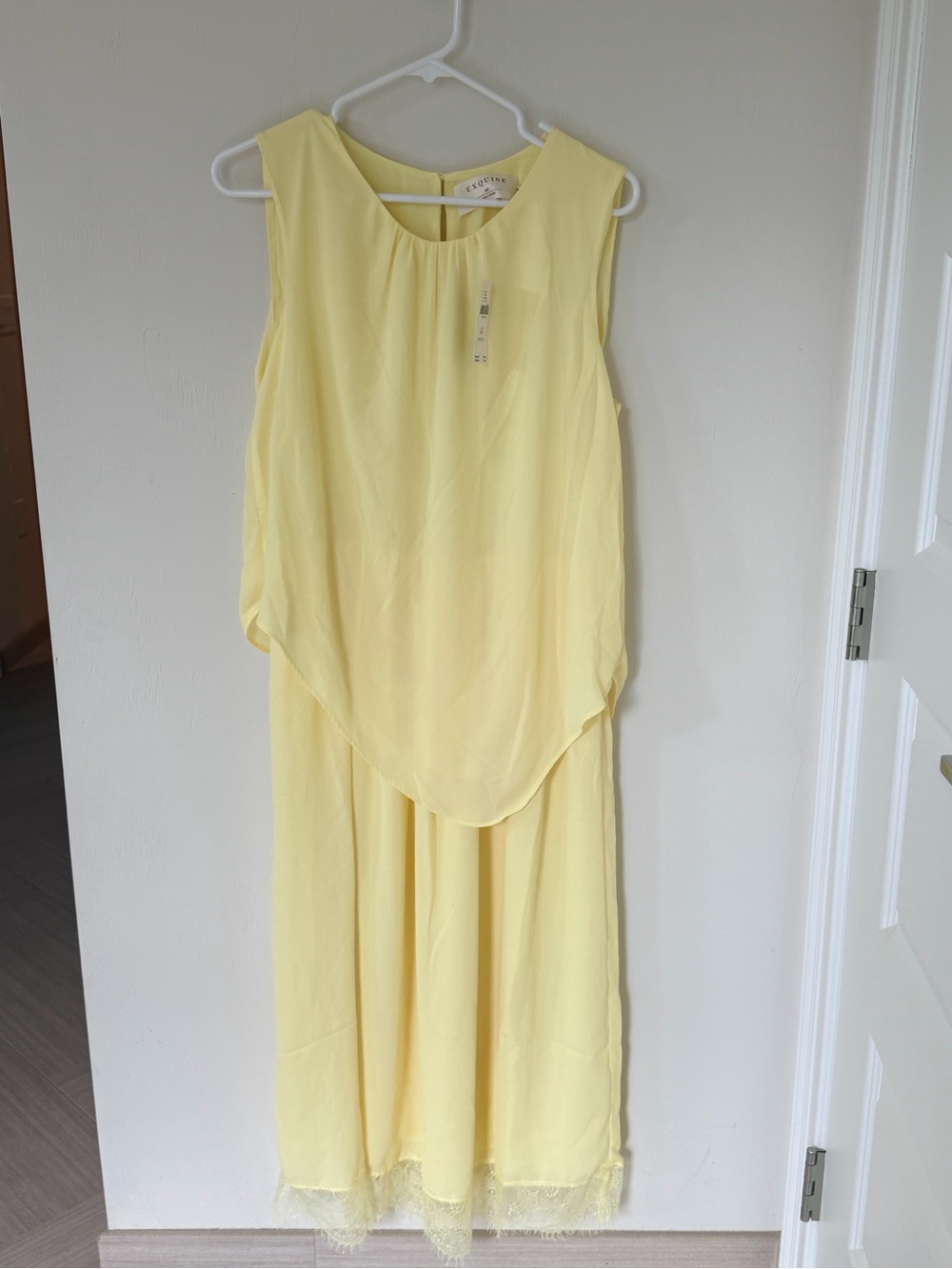 Layered Sleeveless Maxi Dress in Pale Yellow